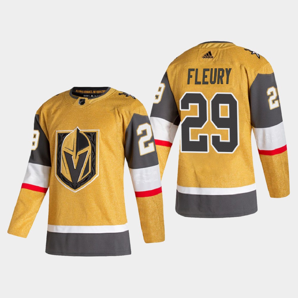 Vegas Golden Knights #29 Marc-Andre Fleury Men Adidas 2020 Authentic Player Alternate Stitched NHL Jersey Gold